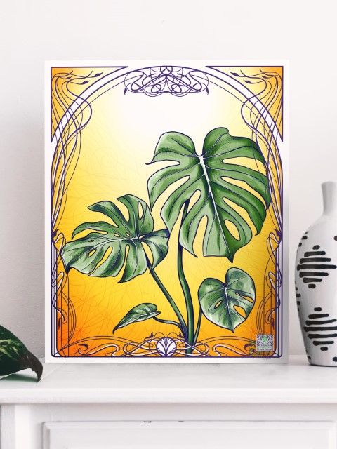 Nyári monstera vásznon