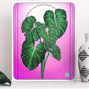 termek-14 Pink philodendron vásznon