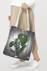 White tote bag psd mockup women's apparel